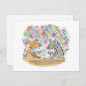 Honden die Martini's drink Briefkaart (Voorkant / Achterkant)