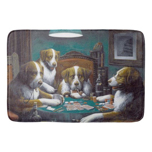 Honden die poker Cassius Marcellus spelen 1894 Badmat (Voorkant)