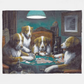 Honden die poker Cassius Marcellus spelen 1894 Fleece Deken (Voorkant (Horizontaal))