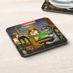 Honden die Poker spelen Bier Onderzetter