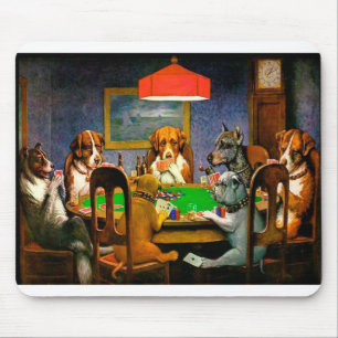 Honden die poker spelen een vriend in nood muismat