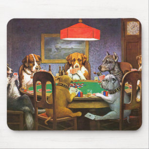 Honden die poker spelen een vriend in nood muismat