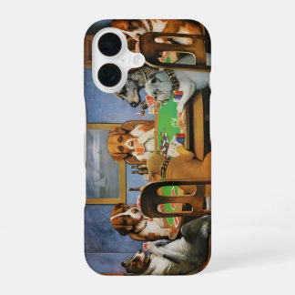 Honden die Poker spelen van Cassius Marcellus Cool iPhone 16 Hoesje