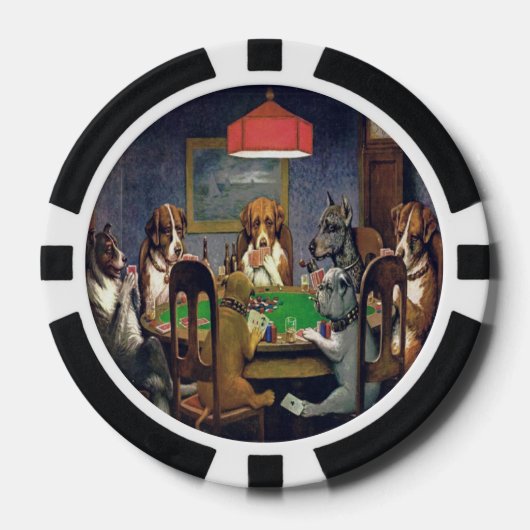 Honden die pokerklep spelen poker chips (Voorkant)
