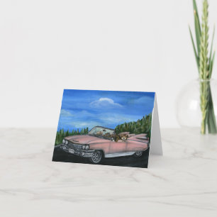 Honden die rijden op een Retro-kaart Kaart