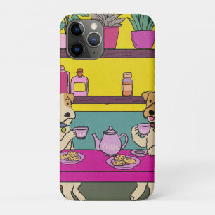 Honden die 's middags thee drinken iPhone 11 pro hoesje