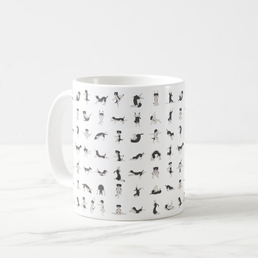 Honden doen yoga, doggy yoga pose koffiemok (Voorkant links)