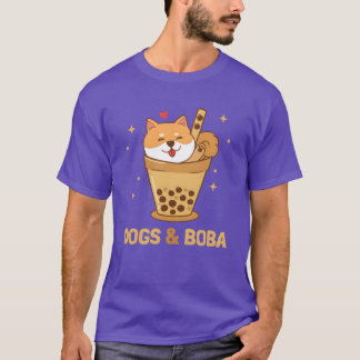 Honden en Boba Hond Papa Hond Mama Dogfather Shiba T-shirt