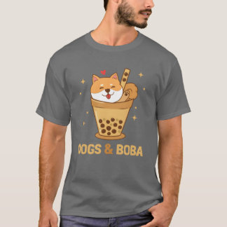 Honden en Boba Hond Papa Hond Mama Dogfather Shiba T-shirt