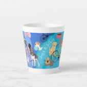 Honden en fietsen Speelse Puppies Fietsen Latte Mok (Voorkant)