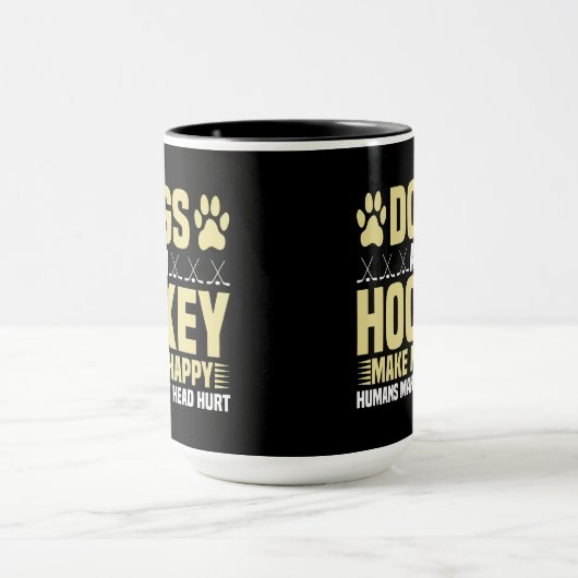 Honden en Hockey maken me gelukkig Mok (Midden)
