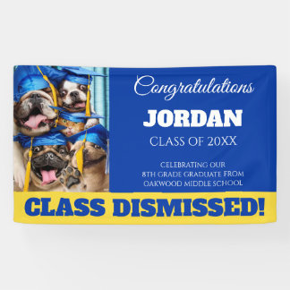 Honden en katten afgestudeerd in fotohokje spandoek