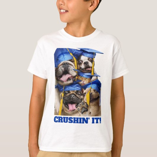Honden en katten afgestudeerd in fotohokje t-shirt (Voorkant)