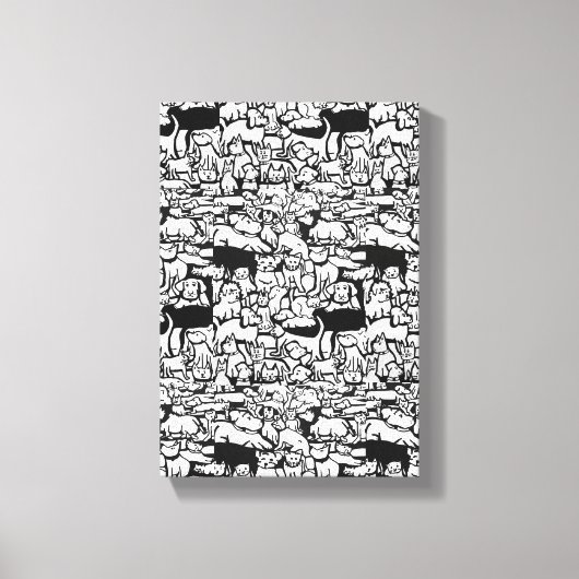 Honden en Katten Cartoon" Canvas Art (Voorkant)