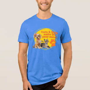 Honden en katten maken het leven pootjes! Tri-Blend shirt