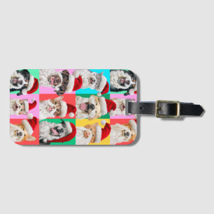 Honden en katten met kerstbaard bagagelabel