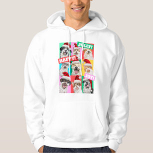 Honden en katten met kerstbaard hoodie