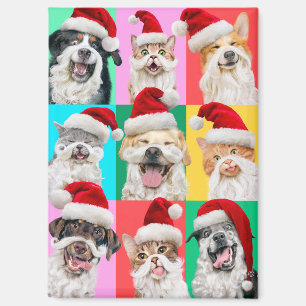 Honden en katten met kerstbaard magneet