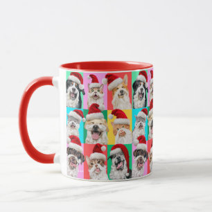 Honden en katten met kerstbaard mok