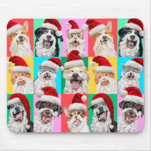 Honden en katten met kerstbaard muismat