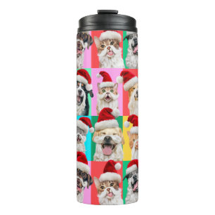 Honden en katten met Santa baard Thermosbeker