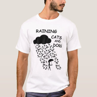Honden en Katten Regen Grappig Ontwerp T-shirt