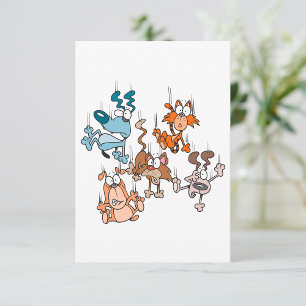 Honden en Katten Regen Grappige Huisdieren Storm Kaart