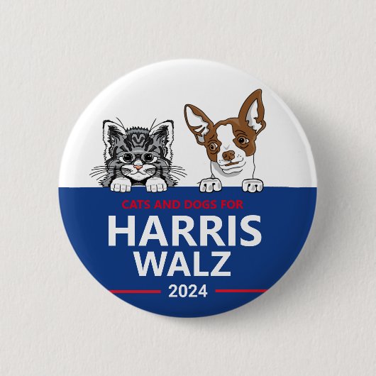 Honden en katten voor Harris Walz Ronde Button 5,7 Cm (Voorkant)
