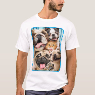 Honden en kattengroepfoto's t-shirt