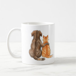 Honden- en kattenvriendschap Aquarel Koffiemok