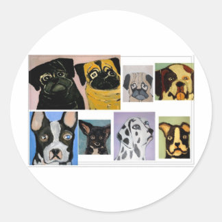 Honden en meer ronde sticker