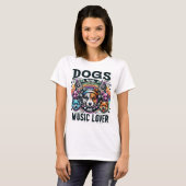 Honden en muziekliefhebber t-shirt (Voorkant volledig)