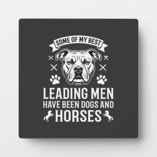 Honden En Paarden Leiden Mannen Fotoplaat