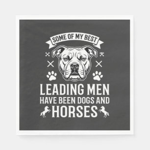 Honden En Paarden Leiden Mannen Servet