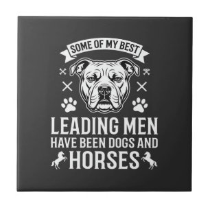 Honden En Paarden Leiden Mannen Tegeltje