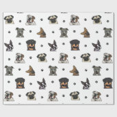 Honden en poten cadeaupapier (Vlak)