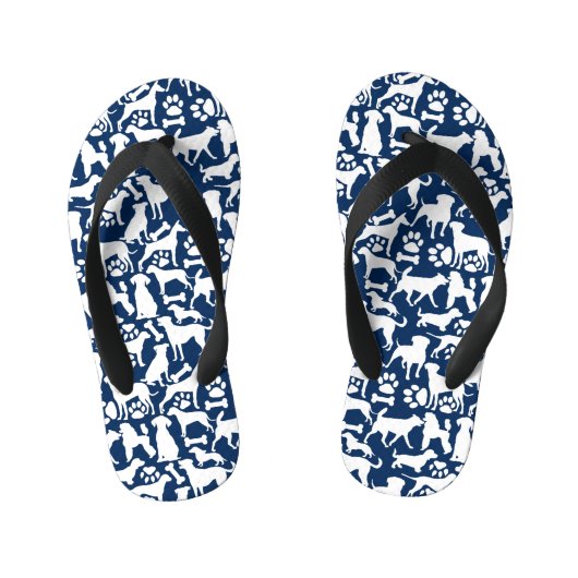 Honden en poten patroon 02.b DBlue BG Kinder Teenslippers (Voetbed)