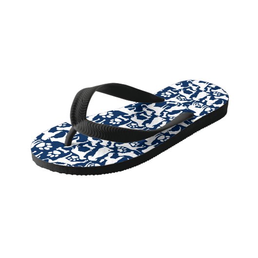 Honden en poten patroon 02.b DBlue BG Kinder Teenslippers (Schuin)