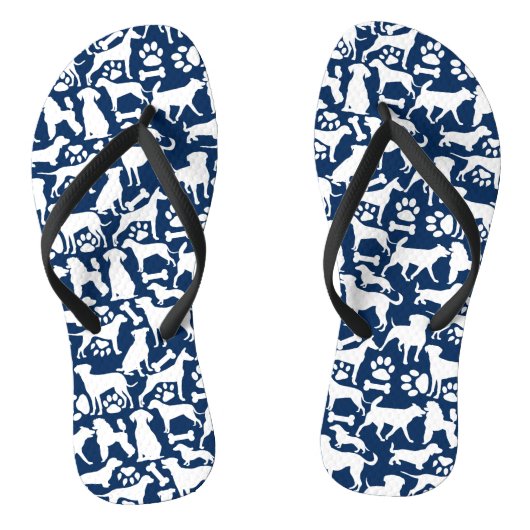 Honden en poten patroon 02.b DBlue BG Teenslippers (Voetbed)