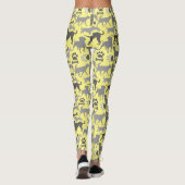 Honden en poten patroon 03.b Gele BG Leggings (Achterkant)