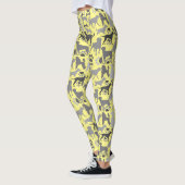 Honden en poten patroon 03.b Gele BG Leggings (Links)