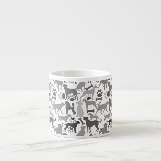 Honden en poten patroon 03.b Witte BG Espresso Kop (Voorkant)