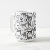 Honden en poten patroon 03.b Witte BG Koffiemok (Voorkant links)