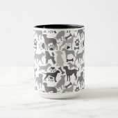 Honden en poten patroon 03.b Witte BG Mok (Midden)