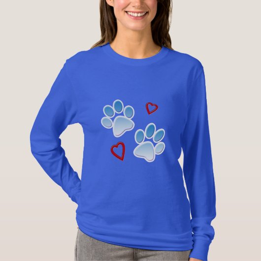 Honden en puppy Paws en hart T-shirt (Voorkant)