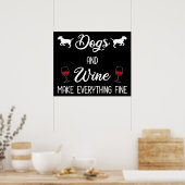 Honden en wijn maken alles goed poster (Keuken)