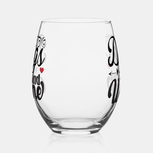 Honden en wijn Stemloos glas (Links)