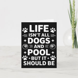 Honden en zwembad biljart Funny Pool Kaart