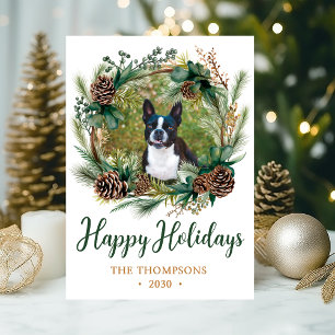 Honden Foto Kerst Krans Feestdagenkaart