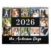 Honden Fotocollage Gepersonaliseerd Modern 2026 Kalender (Hoes)